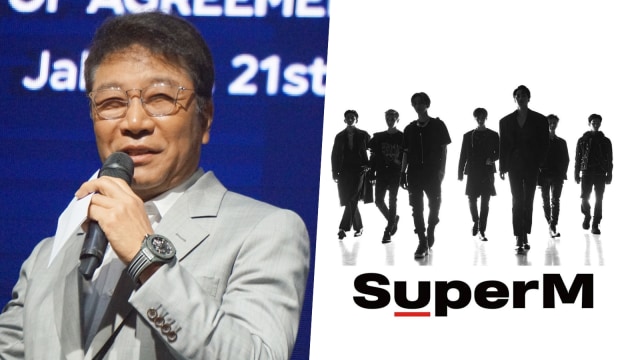 Founder SM Entertainment, Lee Soo Man, membentuk SuperM. Foto: Niken Nurani, kumparan / Instagram: @superm