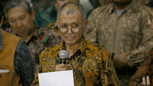 Ketua KPK, Agus Rahardjo saat melakukan konferensi pers di Gedung KPK, Jum'at, (13/9/2019). Foto: Nugroho Sejati/kumparan