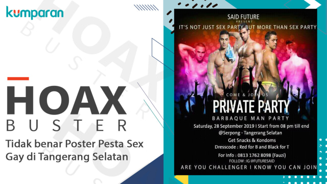 Hoax buster poster pesta sex gay di Tangerang Selatan. Foto: Dok. Istimewa