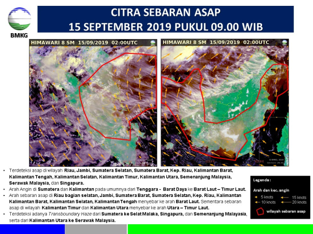 Peta citra sebaran asap, 15 September 2019. Dok. BMKG Aceh 
