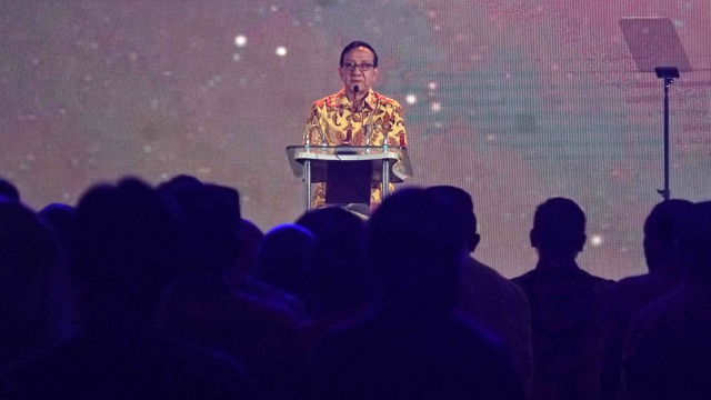 Akbar Tanjung di Acara Malam Penghargaan Caleg Golkar di Ritz Carlton Mega Kuningan, Minggu (15/9/2019). Foto: Irfan Adi Saputra/kumparan
