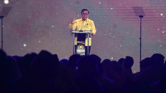 Agung Laksono di Acara Malam Penghargaan Caleg Golkar di Ritz Carlton Mega Kuningan, Minggu (15/9/2019). Foto: Irfan Adi Saputra/kumparan