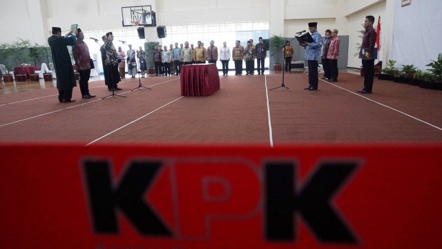Suasana Pelantikan Sekjen dan Direktur Penuntutan KPK di Gedung KPK, Jakarta, Senin (16/9/2019). Foto: Fanny Kusumawardhani/kumparan