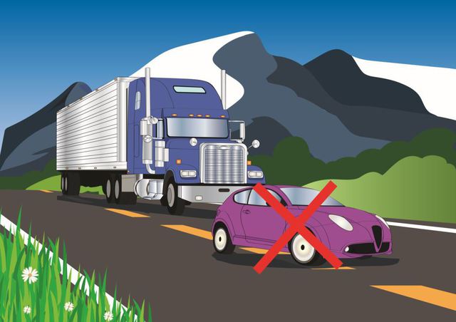 Ilustrasi tips aman berkendara di sekitar truk Foto: dok. Roadsafetytruck