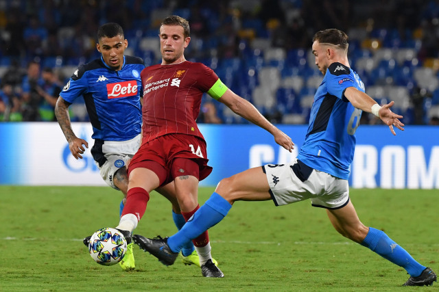 Pertandingan Napoli vs Liverpool di Liga Champions 2019, Rabu (18/9/2019). Foto: AFP/Andreas Solaro