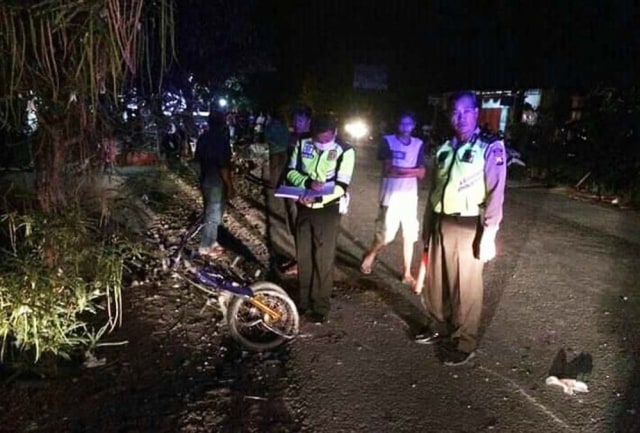 Salah satu motor yang terlibat dalam kecelakaan di Ngawi