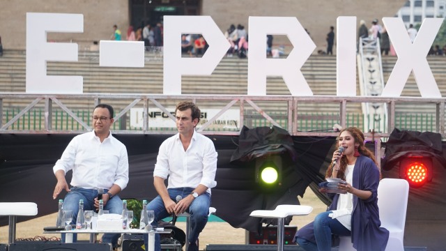 Konferen pers Jakarta Formula E-Prix di Lapangan Monas