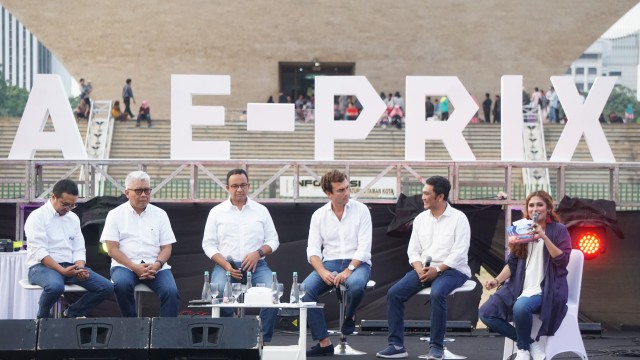 Konferen pers Jakarta Formula E-Prix di Lapangan Monas