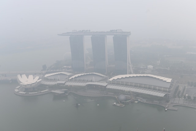 Galeri Foto Pilihan, kabut asap, Singapura
