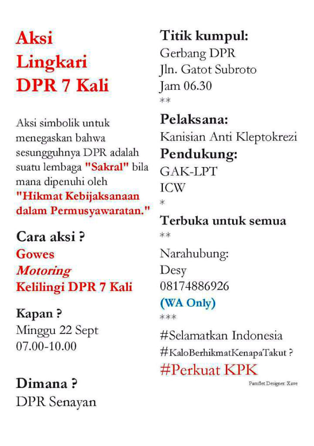 Tak Diizinkan Polisi, Aksi Kelilingi DPR Protes RUU Lemahkan KPK Batal (357552)