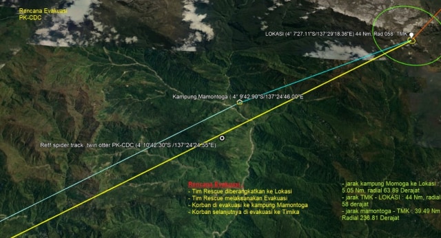 Lokasi Jatuh Pesawat Twin Otter Ditemukan di Distrik Hoeya (147480)