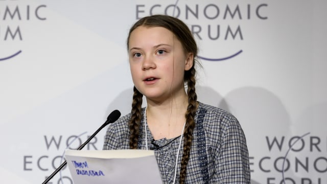 Aktivis lingkungan dari Swedia, Greta Thunberg. Foto: AFP/FABRICE COFFRINI