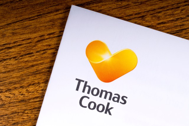 Logo Thomas Cook, perusahaan travel agent pertama sekaligus tertua di dunia. Foto: Shutter Stock