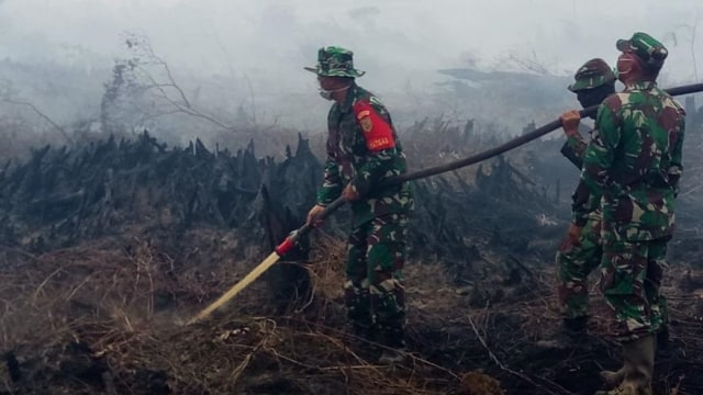 Upaya pemadaman api karhutla di Jambi. Foto: ist