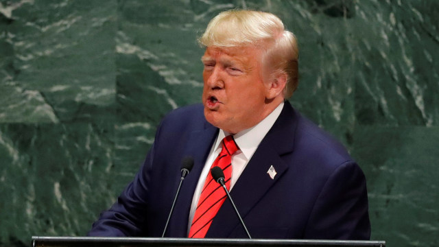 Presiden AS Donald Trump berpidato di United Nations di markas besar AS di New York. Foto: REUTERS/Jonathan Ernst