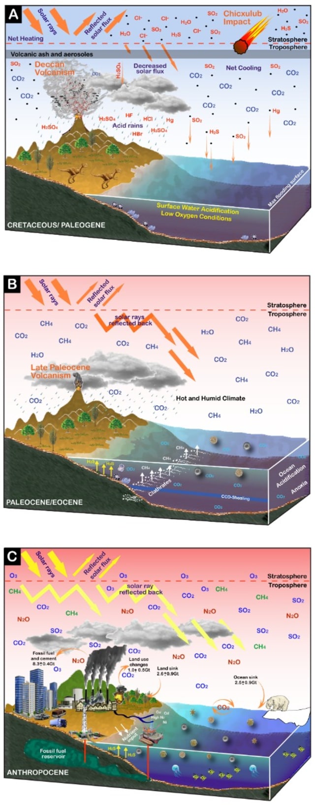 Model kepunahan massal akibat CO2 dari masa ke masa
