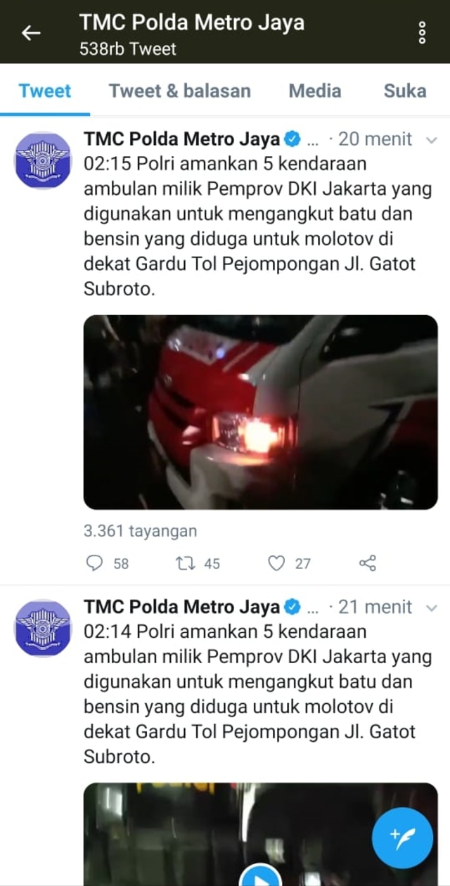 Polisi Akui Salah: Perusuh yang Bawa Batu Berlindung di Ambulans