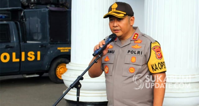 Kapolres Sukabumi Kota, AKBP Wisnu Prabowo di halaman DPRD Kota Sukabumi, Rabu (25/9/2019). | Sumber Foto:Istimewa.