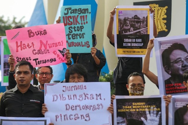 Jurnalis Aceh Unjuk Rasa Minta Bebaskan Status Tersangka Dandhy, NOT COVER