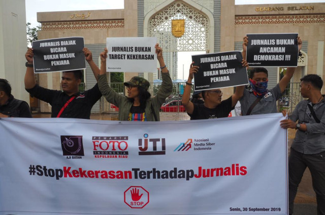 Jurnalis di Batam Gelar Aksi Solidaritas Stop Kekerasan Jurnalis