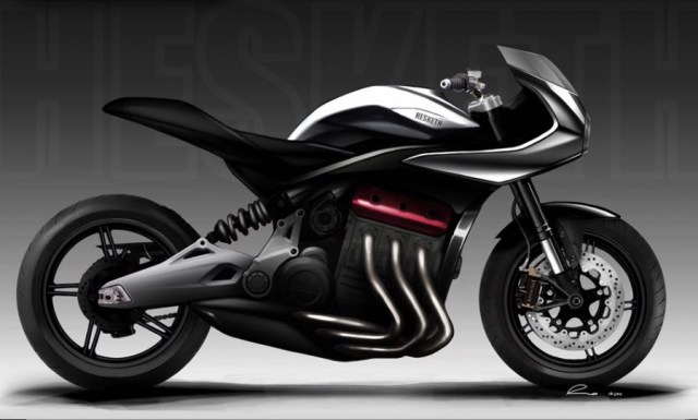 Sebuah motor konsep yang akan diluncurkan Hesketh dengan mesin 3-silinder, 1000cc Supercharged Foto: Hesketh Motorcycles