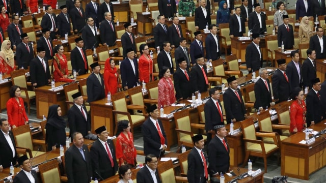 Suasana sidang paripurna ke-2 DPR RI masa persidangan 1 tahun sidang 2019-2020 di Ruang Rapat Paripurna, Jakarta, Selasa (1/10/2019). Foto: Fanny Kusumawardhani/kumparan