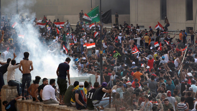 Aksi demonstrasi di Baghdad, Irak