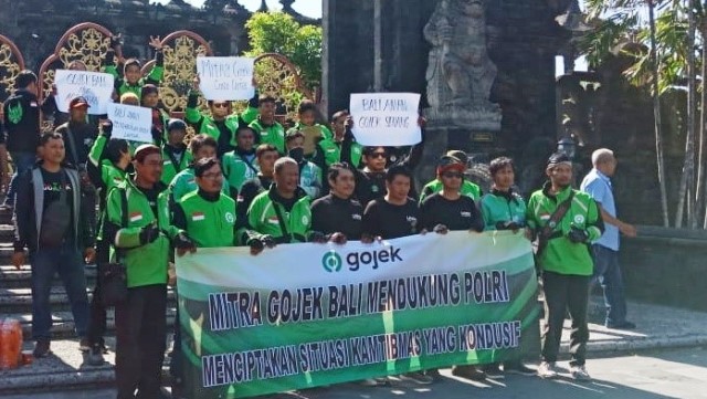 Driver Gojek di Bali Dukung Polisi Jaga Keamanan