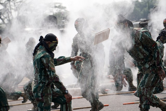 Gladi HUT 74 TNI, Lanud Halim Perdanakusuma, Aksi bela diri prajurit TNI