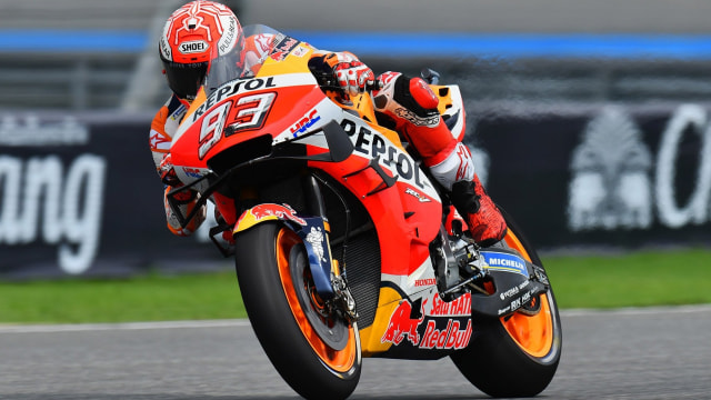 Marc Marquez di sesi latihan bebas MotoGP Thailand 2019. Foto: TWitter: Michelin Motorsport