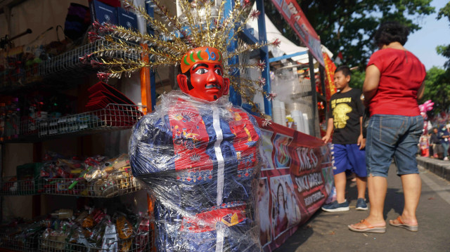 Pedagang ondel-ondel Betawi di Festival Bongsang 2 Pasar Minggu. Foto: Irfan Adi Saputra/kumparan