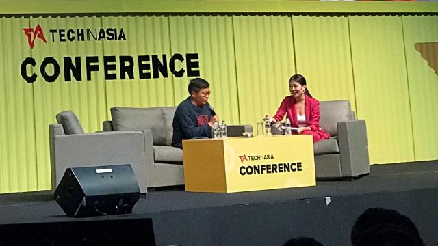 Founder Bukalapak, Achmad Zaky Saat Mengisi Sesi Wawancara di Tech in Asia Conference 2019, di JCC, Senayan, Jakarta Pusat, Selasa (8/10). Foto: Abdul Latif/kumparan