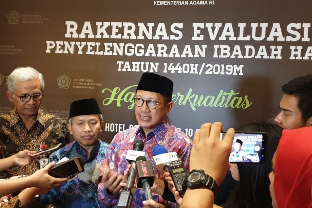 Menteri Agama Lukman Hakim Saifuddin di Rakernas Evaluasi Haji 2019 di Jakarta. Foto: Denny Armandhanu/kumparan