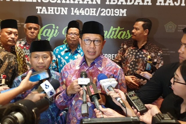 Menteri Agama Lukman Hakim Saifuddin di Rakernas Evaluasi Haji 2019 di Jakarta. Foto: Denny Armandhanu/kumparan