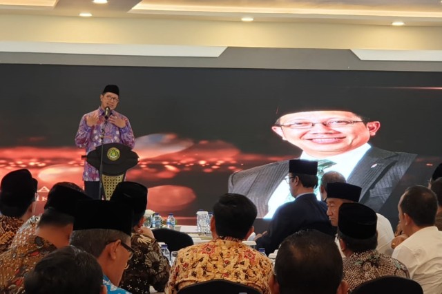 Menteri Agama Lukman Hakim Saifuddin di Rakernas Evaluasi Haji 2019 di Jakarta. Foto: Denny Armandhanu/kumparan
