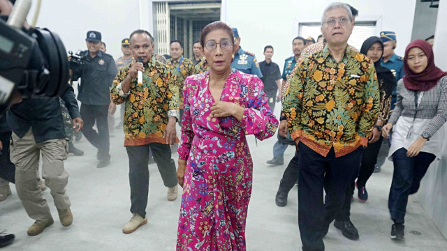 Menteri kelautan dan perikanan Susi Pudjiastuti meresmian Kegiatan Prioritas Pembangunan Kelautan dan Perikanan, Jakarta, Kamis,(10/10/2019). Foto: Irfan Adi Saputra/kumparan