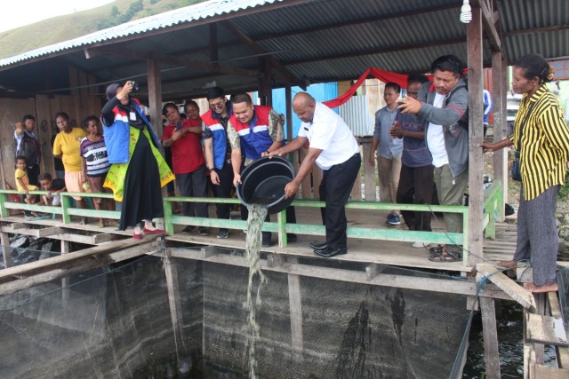 Pertamina lanjutkan program CSR ikan aor tawar di Jayapura, foto : Istimewa