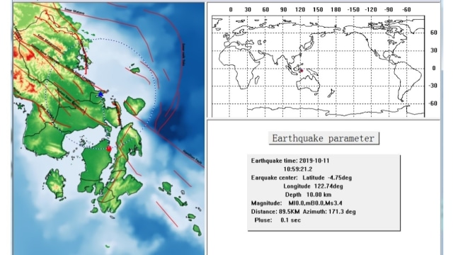 Data BMKG Sultra menunjukkan kekuatan dan sumber gempa, Foto: BMKG Sultra.