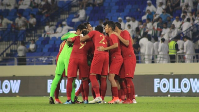 Timnas Indonesia kala melawan UEA di laga Kualifikasi Piala Dunia 2022. Foto: Dok. PSSI