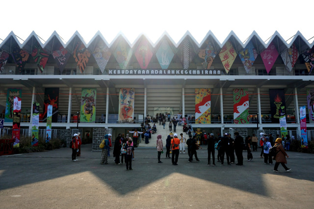 Suasana di Pekan Kebudayaan Nasional yang digelar di Kompleks Istora Gelora Bung Karno, Jakarta. Foto: Nugroho Sejati/kumparan