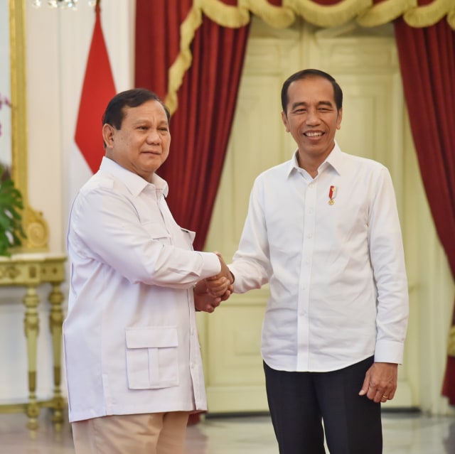 Prabowo dan Jokowi bertemu di ruang Jepara, Istana Merdeka, Jakarta. Foto: Dok. Kris - Biro Pers Sekretariat Presiden