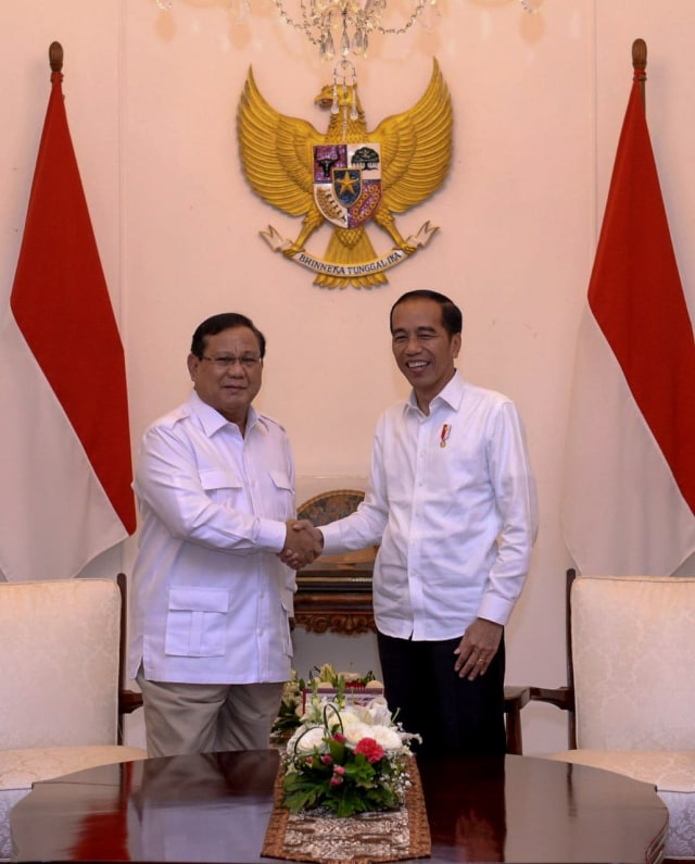 Prabowo dan Jokowi bertemu di ruang Jepara, Istana Merdeka, Jakarta. Foto: Dok. Kris - Biro Pers Sekretariat Presiden