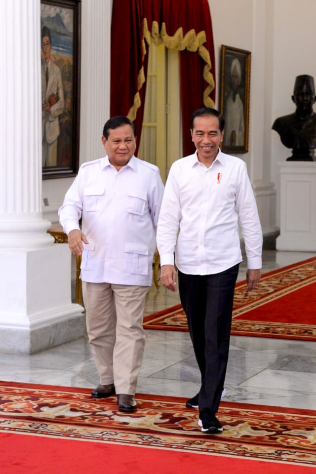 Prabowo dan Jokowi bertemu di ruang Jepara, Istana Merdeka, Jakarta