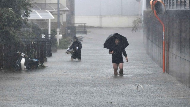 Ilustrasi banjir melanda negara Jepang. Foto: AP Photo