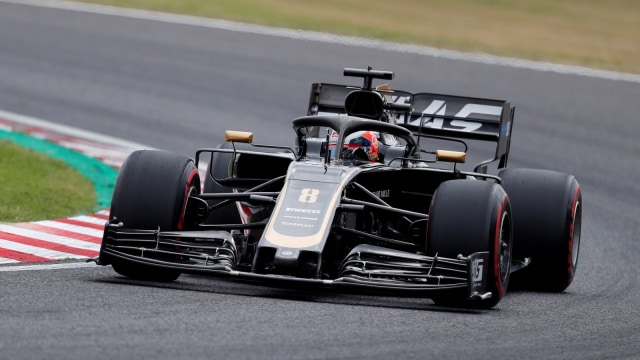 Romain Grosjean beraksi di latihan bebas Grand Prix Formula 1 Jepang 2019. Foto: Reuters/Issei Kato