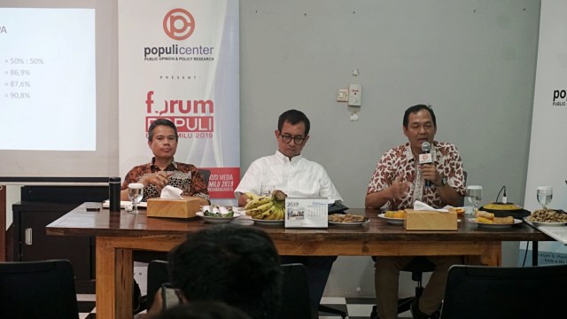 Diskusi pemaparan survei eksperimental Populi Center dengan tajuk 'Jakarta Untuk Siapa?'. Foto: Iqbal Firdaus/kumparan