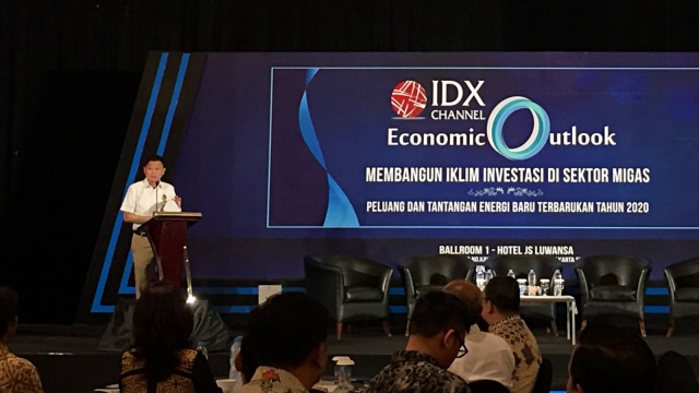 Menteri ESDM, Ignasius Jonan memberikan sambutan acara IDX Channel di Hotel JS Luwansa, Jakarta, Senin (14/10/2019). Foto: Ema Fitriyani/kumparan