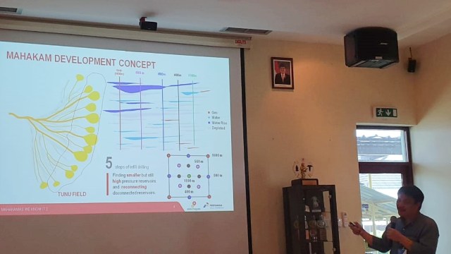John Anis saat menjelaskan perkembangan Blok Mahakam. Foto: Arifin Asydhad/kumparan