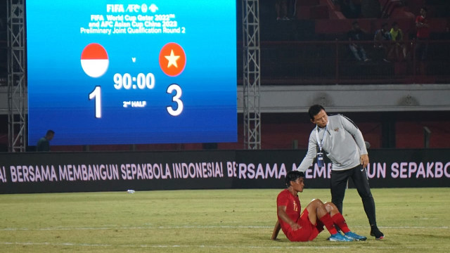 Skor akhir Timnas Indonesia saat melawan Timnas Vietnam di Stadion I Wayan Dipta, Bali.  Foto: Fanny Kusumawardhani/kumparan 