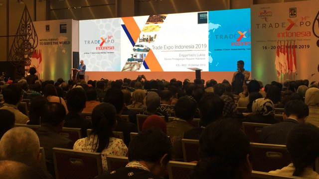 Pembukaan Trade Expo indonesia 2019 oleh Wakil Presiden Jusuf Kalla da Menteri Perdagangan Enggartiasto Lukita. Foto: Elsa Toruan/kumparan